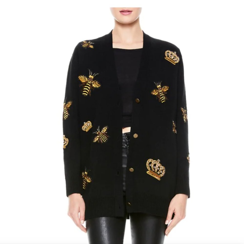 Alice + Olivia | Bradford Bee Embroidered Grandpa Cardigan
